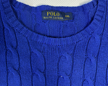 Polo Ralph Lauren Blue Cable-Knit Crewneck Sweater