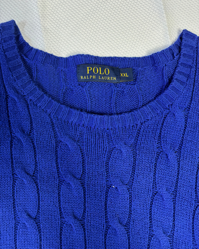 Polo Ralph Lauren Blue Cable-Knit Crewneck Sweater