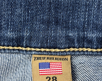 True Religion Blue Ricky Relaxed Straight Leg Jeans