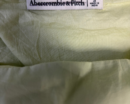 Abercrombie & Fitch Pale Green Puff Sleeve Peplum Top