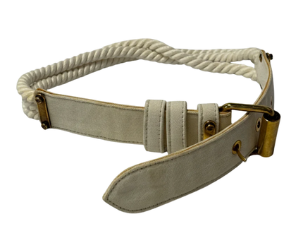 Nautical Off White Rope and Canvas Belt