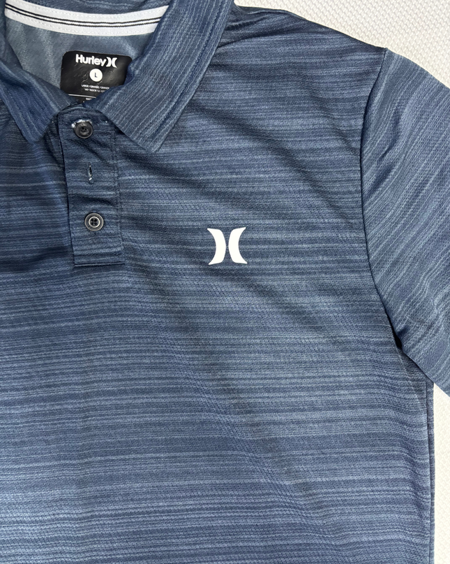 Hurley Navy Blue Textured Performance Polo Shirt
