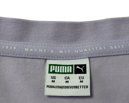 Puma Purple V-Neck Branded Sleeve Sport T-Shirt