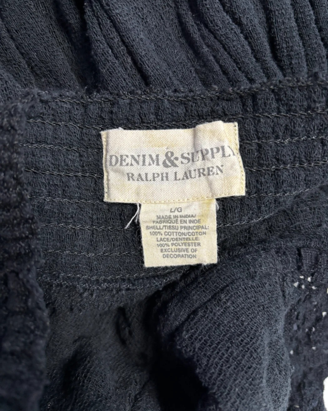 Denim & Supply Ralph Lauren Black Crochet Lace Maxi Dress