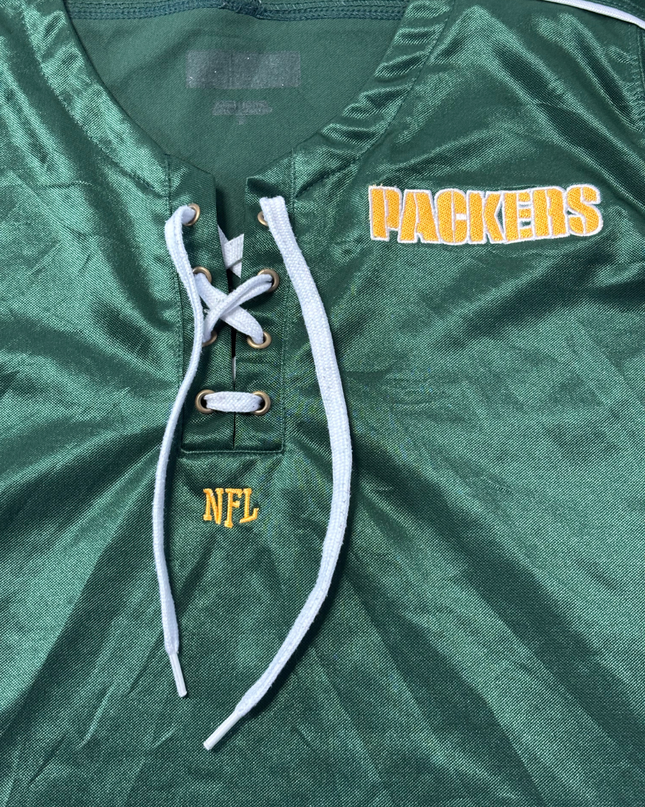 NFL Green Green Bay Packers Lace-Up V-Neck Jersey