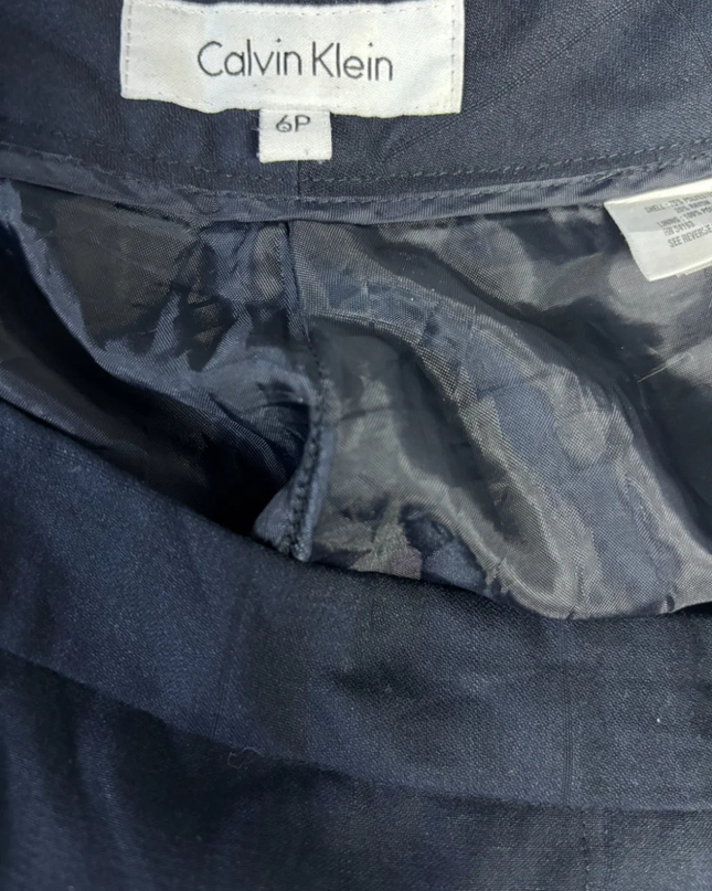 Calvin Klein Navy Straight Leg Tailored Trousers