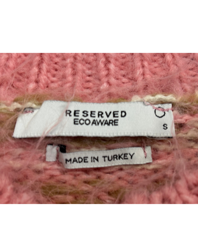 Reserved Pink Patterned Eco Aware Chunky Knit Sweater