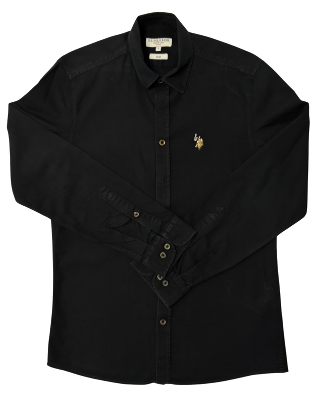 U.S. Polo Assn. Slim-Fit Classic Black Long Sleeve Shirt