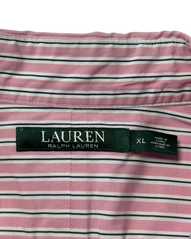 Lauren Ralph Lauren Pink Striped Long Sleeve Button Down Shirt