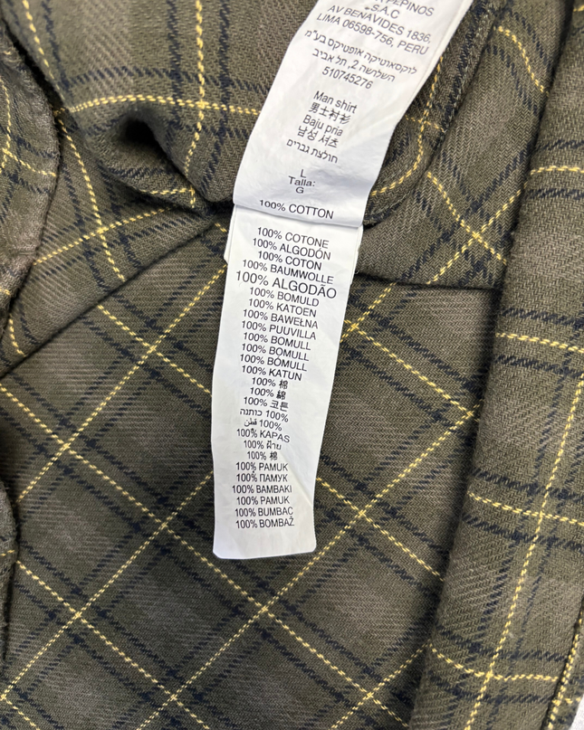 Oakley Olive Green/Yellow Plaid Long Sleeve Button-Down Shirt