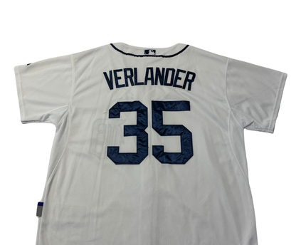 Majestic White Detroit Tigers Verlander Authentic Collection Baseball Jersey