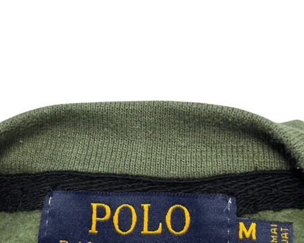 Reworked  Polo Ralph Lauren Green Polo Bear Color-Block Sweatshirt