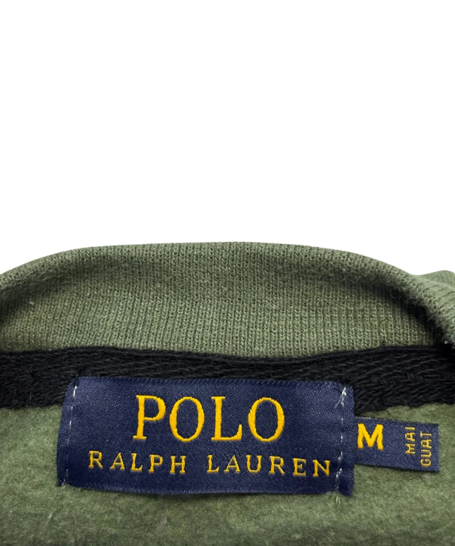 Reworked  Polo Ralph Lauren Green Polo Bear Color-Block Sweatshirt