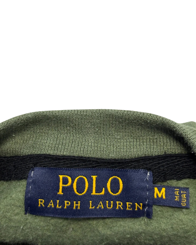 Reworked  Polo Ralph Lauren Green Polo Bear Color-Block Sweatshirt