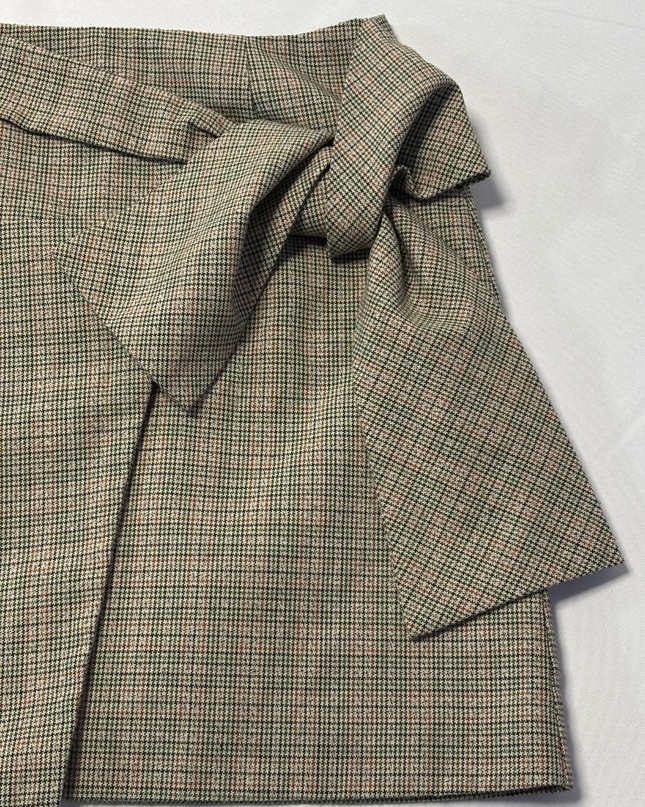 Murua Multicolor Plaid Wrap Mini Skirt