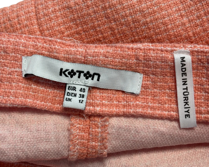 Koton Peach Tweed Pinafore Dress