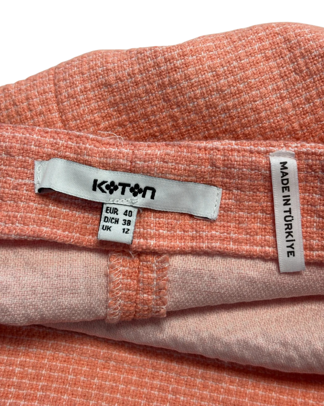 Koton Peach Tweed Pinafore Dress