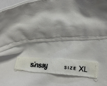 Sinsay White Long Sleeve Pussybow Neck Tie Blouse