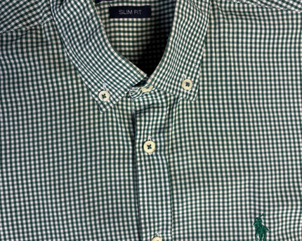 Polo Ralph Lauren Green Gingham Slim Fit Shirt