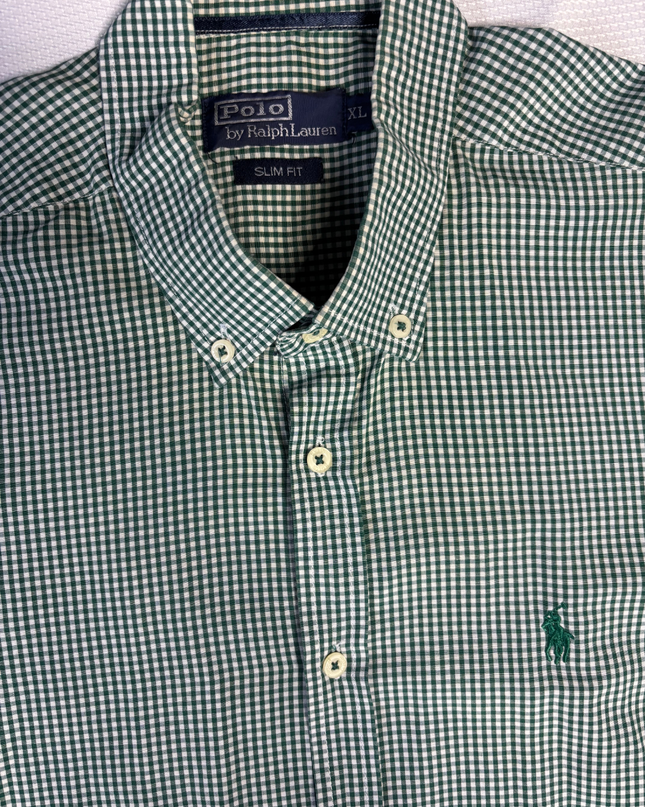 Polo Ralph Lauren Green Gingham Slim Fit Shirt