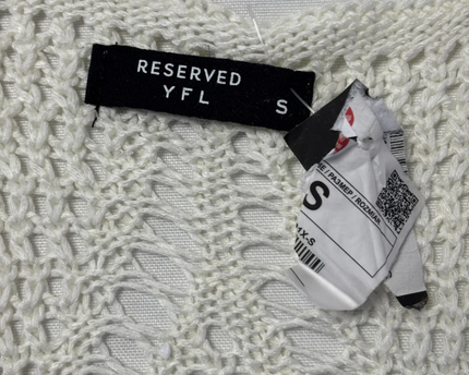 RESERVED YFL White Crochet Knit Racerback Tank Top W/Tags