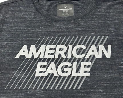 American Eagle Charcoal Grey Graphic Logo Tee