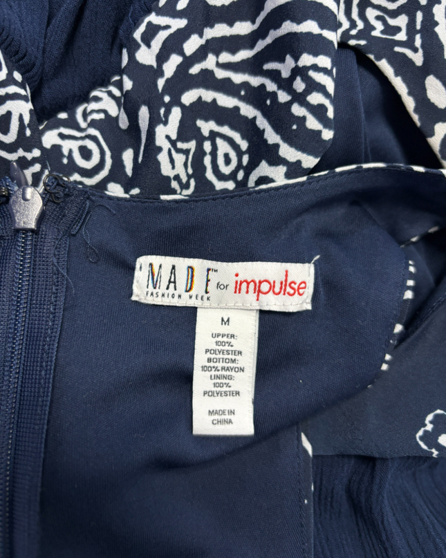MADE for impulse Navy Blue Bandana Print Maxi Dress