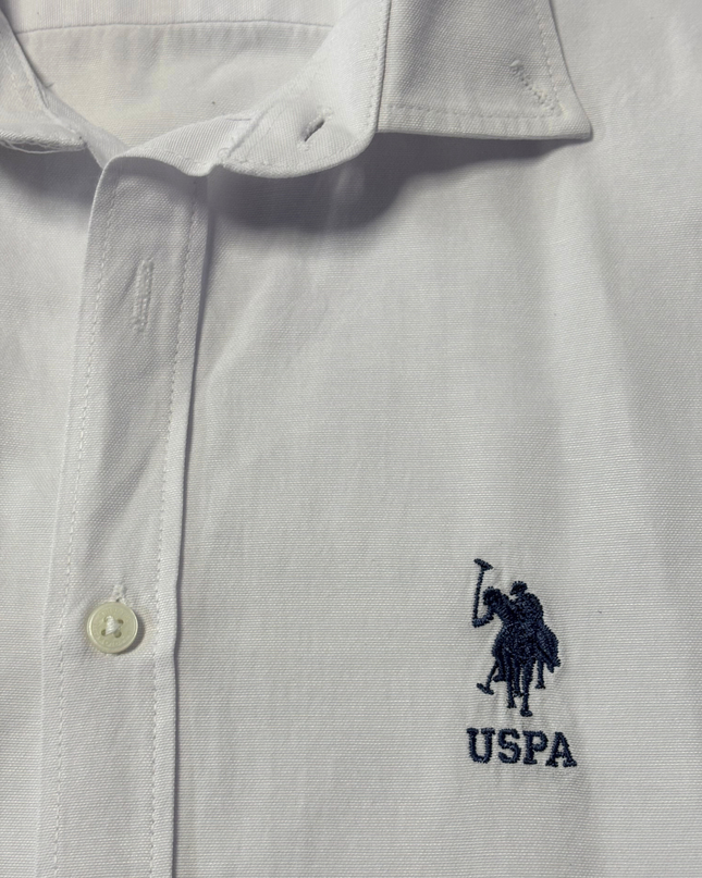 U.S. Polo Assn. White Slim Fit Long-Sleeve Button-Down Shirt