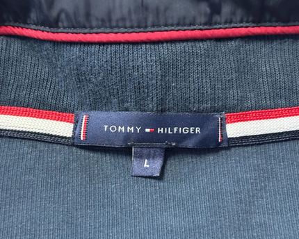 Tommy Hilfiger Navy Blue Full-Zip Ribbed Cotton Jacket