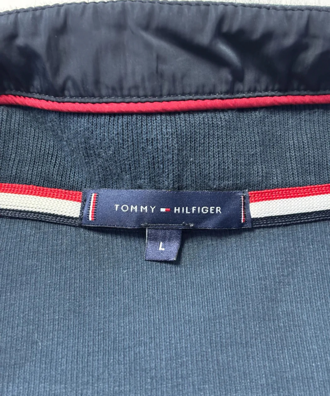Tommy Hilfiger Navy Blue Full-Zip Ribbed Cotton Jacket