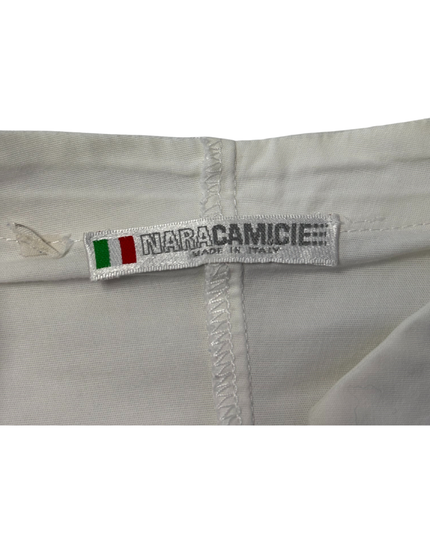 Nara Camicie White Pleated Long Sleeve Blouse