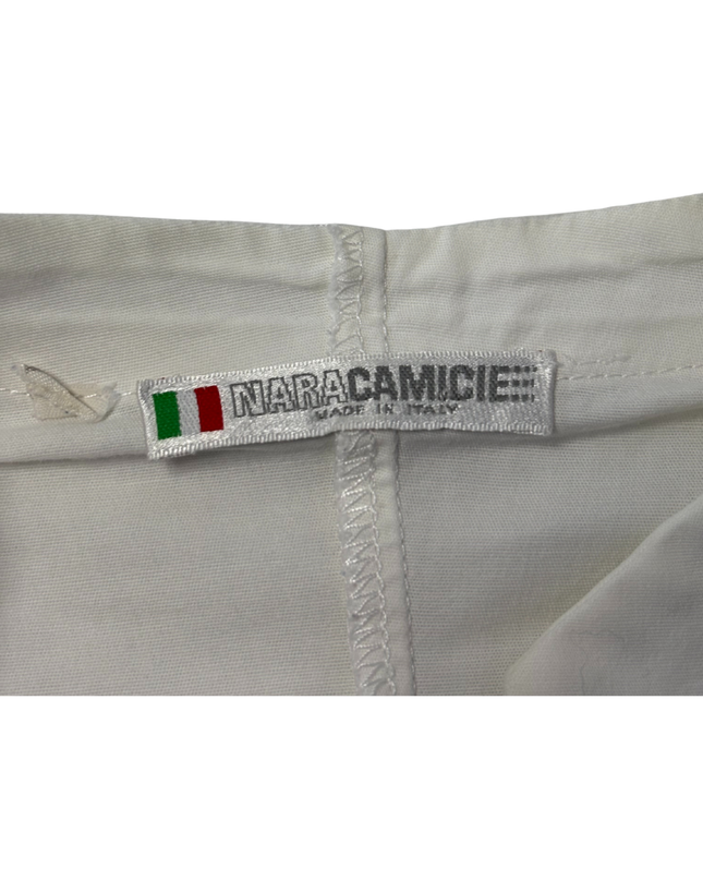 Nara Camicie White Pleated Long Sleeve Blouse