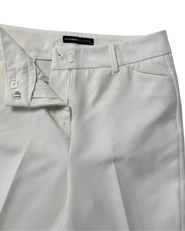 LC Waikiki Classic White Tapered Dress Trousers