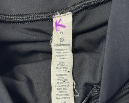 Lululemon Black High-Waisted Athletic Cropped Leggings with Side Pockets