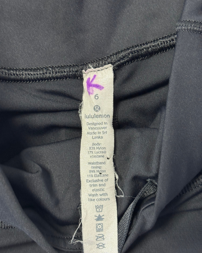 Lululemon Black High-Waisted Athletic Cropped Leggings with Side Pockets