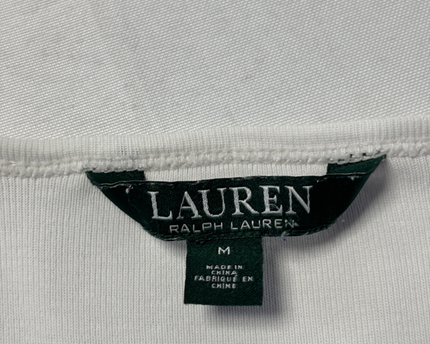 Ralph Lauren White Ribbed Crew Neck T-Shirt