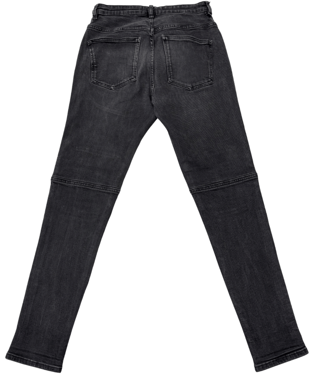 ZARA Slim Fit Washed Black Seam Detail Denim Jeans