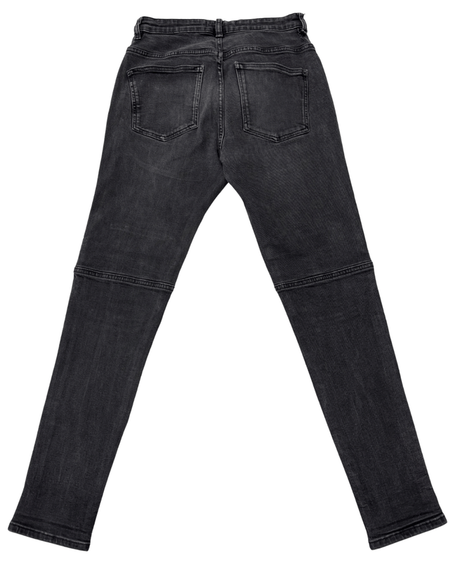 ZARA Slim Fit Washed Black Seam Detail Denim Jeans