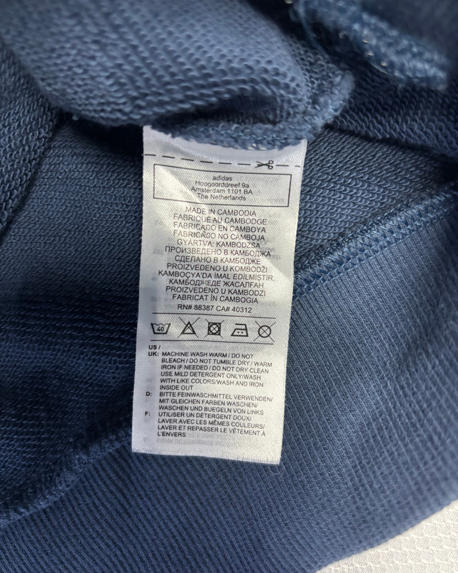 Adidas Blue Allover Logo Graphic Hoodie