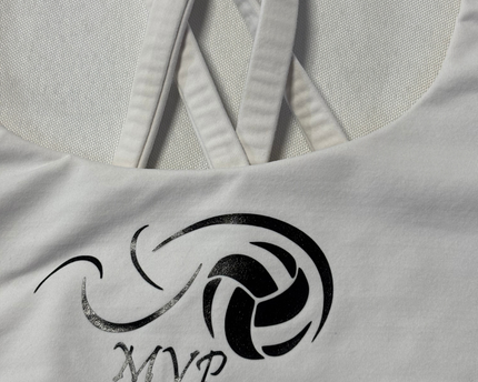 Lululemon White Strappy Back Volleyball Sports Bra