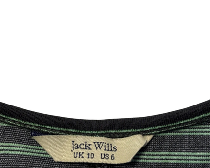 Jack Wills Black/Green Striped Scoop Neck Mini Dress