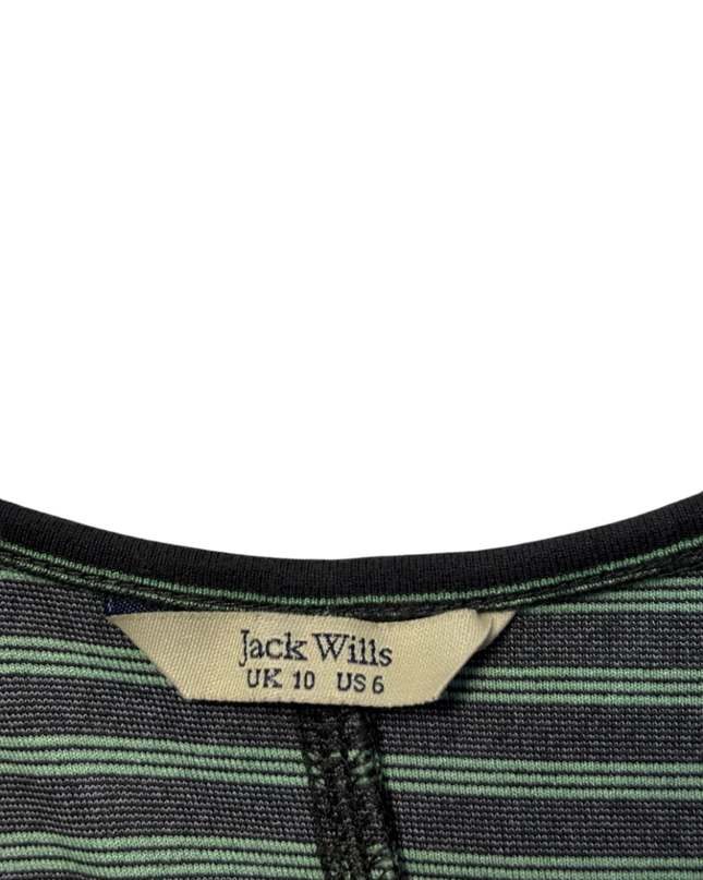 Jack Wills Black/Green Striped Scoop Neck Mini Dress