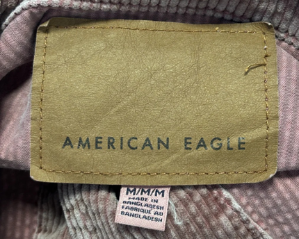 American Eagle Mauve Corduroy Cropped Trucker Jacket