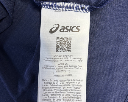 Asics Navy Blue Graphic Print Performance Sports T-Shirt