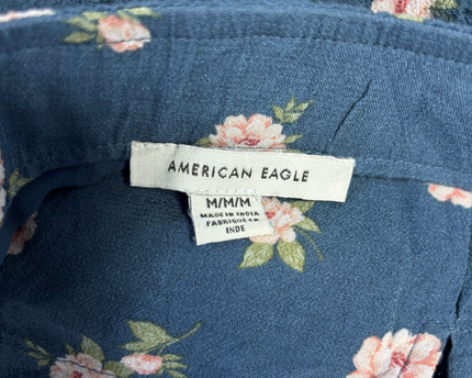 American Eagle Blue Floral Print Viscose Mini Skirt