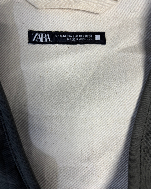 Zara Olive Green Utility Multi-Pocket Vest