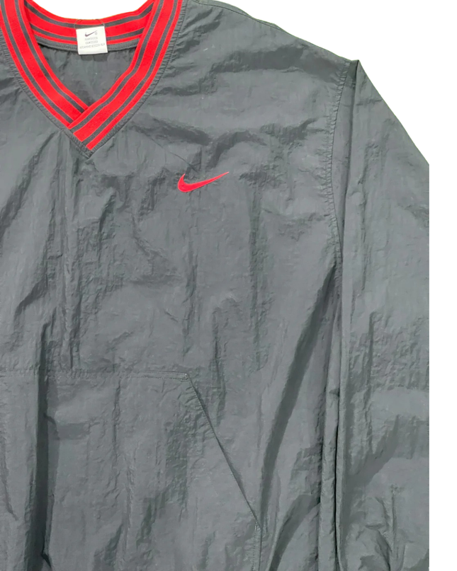 Nike Black V-Neck Windbreaker Pullover Sports Upper