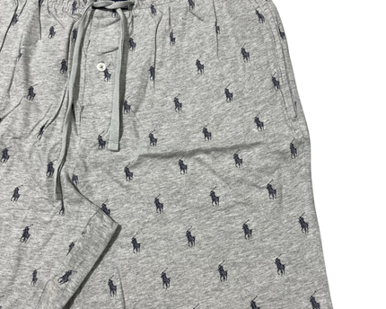 Polo Ralph Lauren Grey Allover Pony Print Sleep Shorts