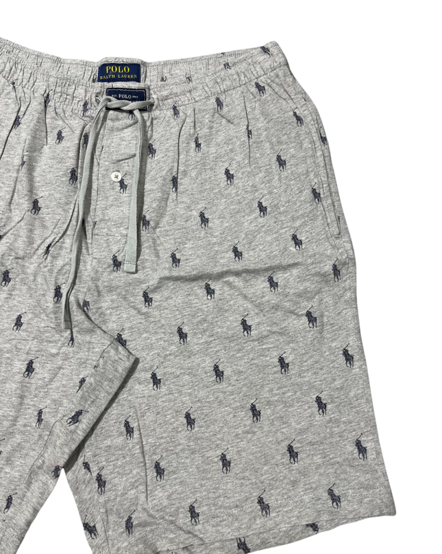 Polo Ralph Lauren Grey Allover Pony Print Sleep Shorts