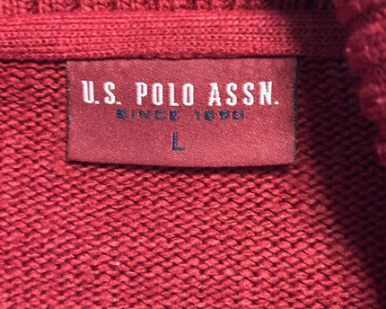U.S. Polo Assn. Red Cable Knit Shawl Collar Sweater